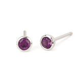 10K White Gold Amethyst Stud Earrings
